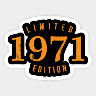 1971 Limited Edition 50th Birthday Party Shirt Sticker